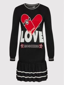 LOVE MOSCHINO Γυναίκες Καθημερινά Φορέματα Φόρεμα καθημερινό WSE0910X 1306 Μαύρο Regular Fit Μαύρο -LOVE MOSCHINO Κατάστημα unnamed file 865