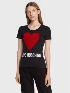 LOVE MOSCHINO Γυναίκες T-shirts T-Shirt W4H1932E 1951 Μαύρο Slim Fit Μαύρο