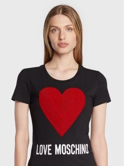 LOVE MOSCHINO Γυναίκες T-shirts T-Shirt W4H1932E 1951 Μαύρο Slim Fit Μαύρο -LOVE MOSCHINO Κατάστημα unnamed file 869