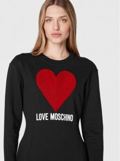 LOVE MOSCHINO Γυναίκες Πλεκτά Φορέματα Φόρεμα υφασμάτινο WD0501E 2388 Μαύρο Regular Fit Μαύρο -LOVE MOSCHINO Κατάστημα unnamed file 874
