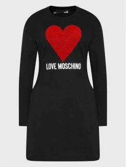 LOVE MOSCHINO Γυναίκες Πλεκτά Φορέματα Φόρεμα υφασμάτινο WD0501E 2388 Μαύρο Regular Fit Μαύρο -LOVE MOSCHINO Κατάστημα unnamed file 875