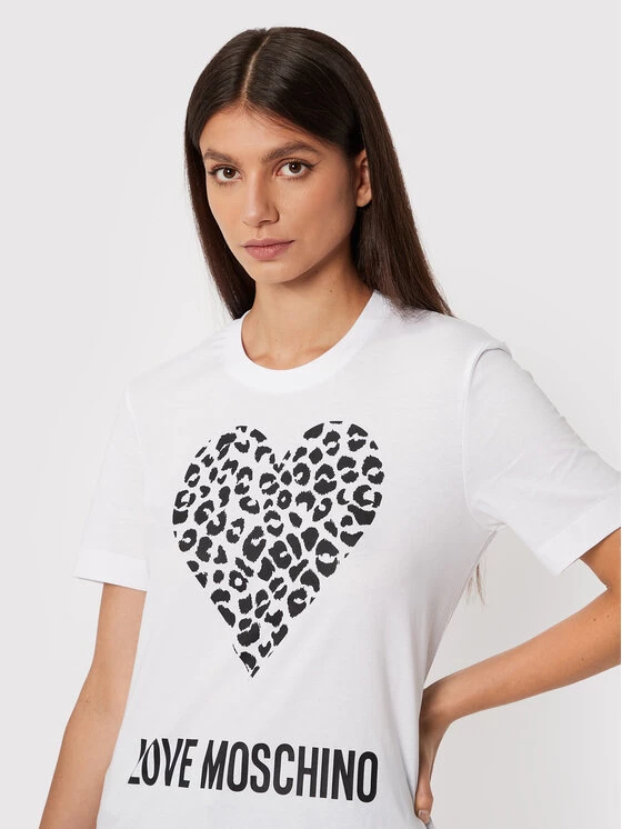 LOVE MOSCHINO Γυναίκες T-shirts T-Shirt W4H0627M 3876 Λευκό Regular Fit Λευκό 4 LOVE MOSCHINO Γυναίκες T-shirts T-Shirt W4H0627M 3876 Λευκό Regular Fit Λευκό - Image 4