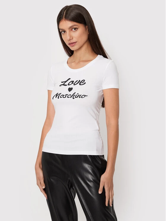 LOVE MOSCHINO Γυναίκες T-shirts T-Shirt W4H1029E 1951 Λευκό Slim Fit Λευκό 1 LOVE MOSCHINO Γυναίκες T-shirts T-Shirt W4H1029E 1951 Λευκό Slim Fit Λευκό