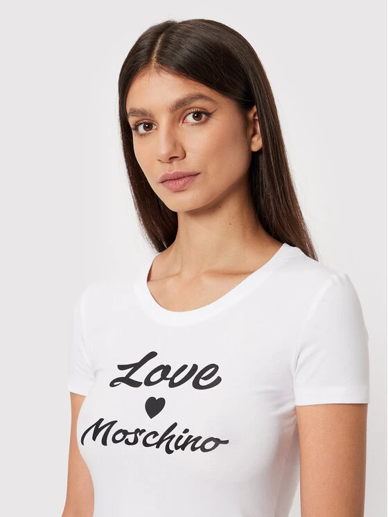 LOVE MOSCHINO Γυναίκες T-shirts T-Shirt W4H1029E 1951 Λευκό Slim Fit Λευκό 4 LOVE MOSCHINO Γυναίκες T-shirts T-Shirt W4H1029E 1951 Λευκό Slim Fit Λευκό - Image 4