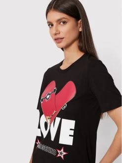 LOVE MOSCHINO Γυναίκες T-shirts T-Shirt W4F153SM 3876 Μαύρο Regular Fit Μαύρο -LOVE MOSCHINO Κατάστημα unnamed file 914