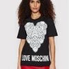 LOVE MOSCHINO Γυναίκες T-shirts T-Shirt W4H0619M 3876 Μαύρο Regular Fit Μαύρο