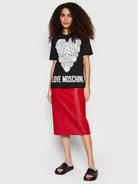 LOVE MOSCHINO Γυναίκες T-shirts T-Shirt W4H0619M 3876 Μαύρο Regular Fit Μαύρο 2 LOVE MOSCHINO Γυναίκες T-shirts T-Shirt W4H0619M 3876 Μαύρο Regular Fit Μαύρο - Image 2