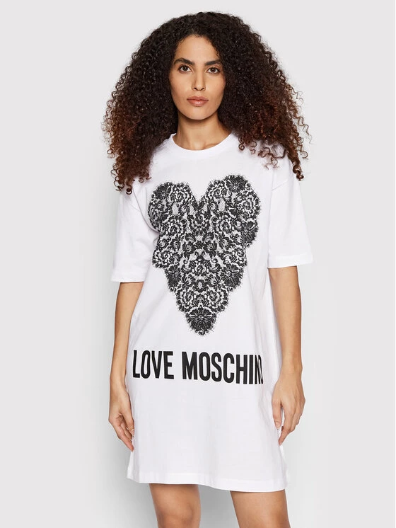 LOVE MOSCHINO Γυναίκες Καθημερινά Φορέματα Φόρεμα καθημερινό W592335M 3876 Λευκό Regular Fit Λευκό 1 LOVE MOSCHINO Γυναίκες Καθημερινά Φορέματα Φόρεμα καθημερινό W592335M 3876 Λευκό Regular Fit Λευκό