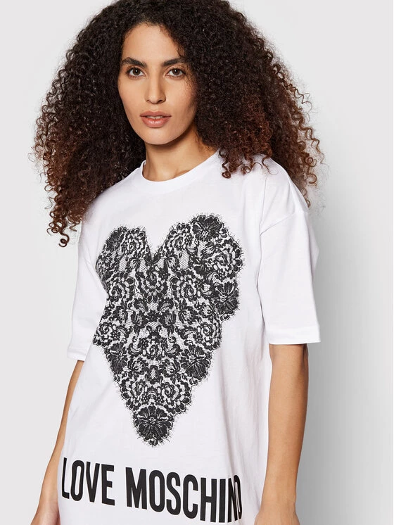 LOVE MOSCHINO Γυναίκες Καθημερινά Φορέματα Φόρεμα καθημερινό W592335M 3876 Λευκό Regular Fit Λευκό 4 LOVE MOSCHINO Γυναίκες Καθημερινά Φορέματα Φόρεμα καθημερινό W592335M 3876 Λευκό Regular Fit Λευκό - Image 4