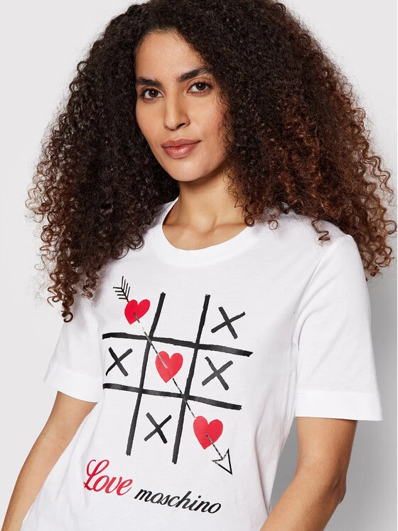 LOVE MOSCHINO Γυναίκες T-shirts T-Shirt W4F153JM 3876 Λευκό Regular Fit Λευκό 4 LOVE MOSCHINO Γυναίκες T-shirts T-Shirt W4F153JM 3876 Λευκό Regular Fit Λευκό - Image 4