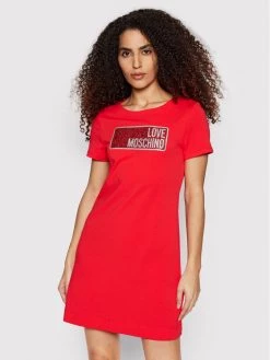 LOVE MOSCHINO Γυναίκες Καθημερινά Φορέματα Φόρεμα καθημερινό W592917E 1951 Κόκκινο Regular Fit Κόκκινο